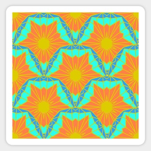 Blue & Orange Starburst Scales Sticker